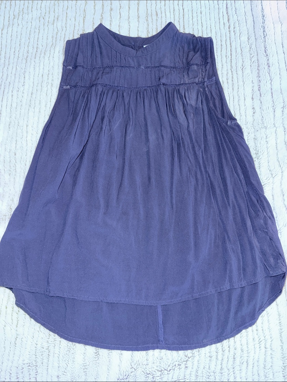 Old Navy Dark Blue Sleeveless Gathered Shirt